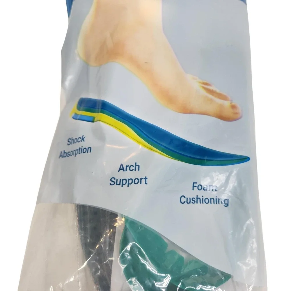 ORTHOFEET Orthotic Insoles Mens 10.5 Wide Black Arch Support Foam Cushioning